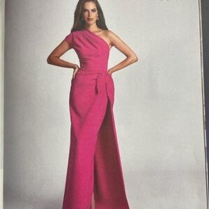 Rickie Freeman Teri Jon pink maxi dress